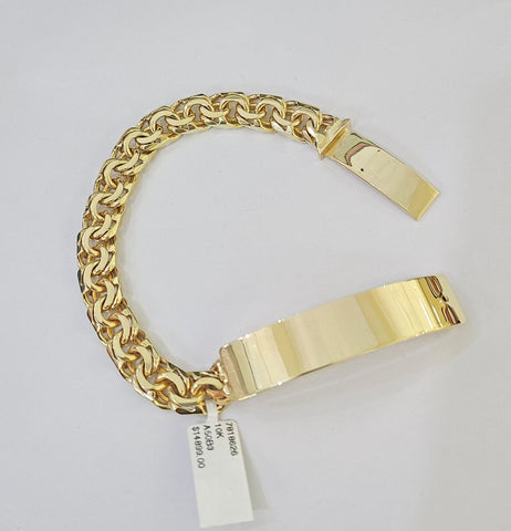 10k Solid Yellow Gold Chino ID Bracelet Size 8" 9mm Inches Box Lock Real 10kt