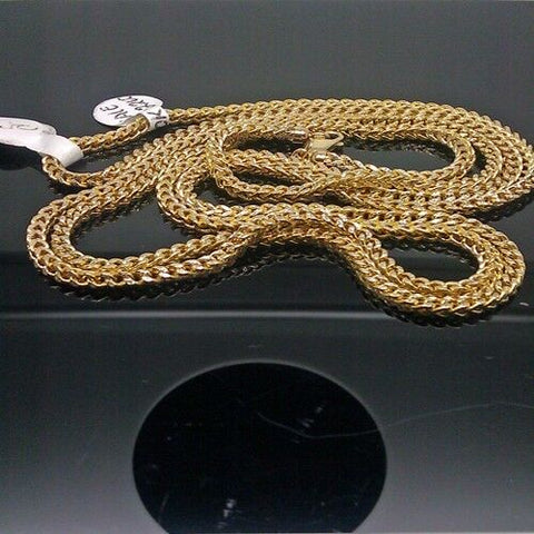 Diamond Cut Franco Chain Necklace For Men REAL 10K Yellow Gold 40" Inch, 2.5mm,N
