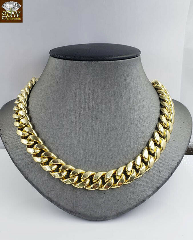 10k Gold Miami Cuban Chain Men's 26" 12mm Necklace Box Lock  Authentic 10kt Gold