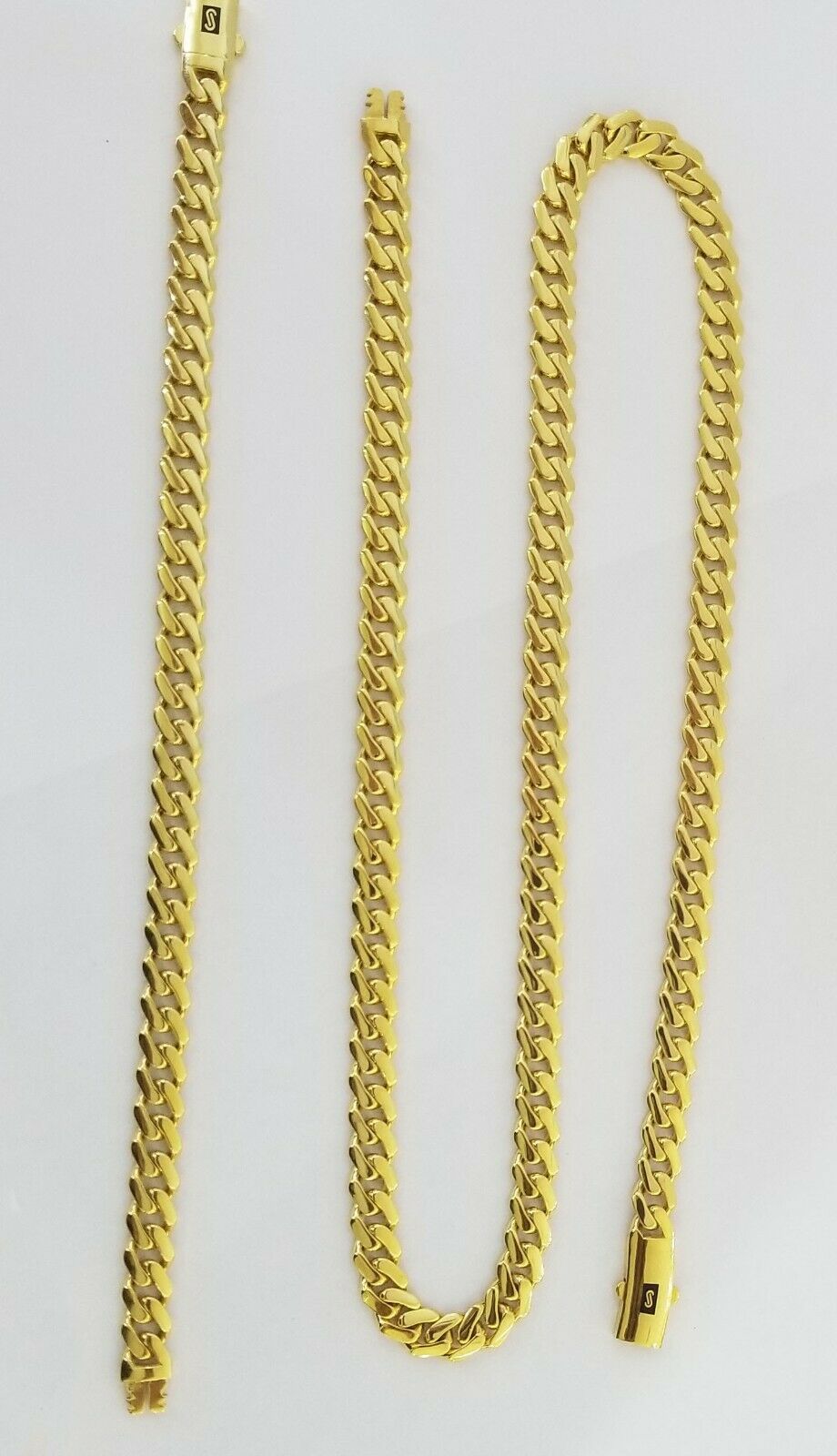 Real 10k Gold Royal Miami Cuban Monaco Link Chain 8mm 24" yellow gold necklace