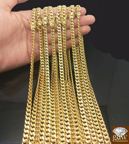 10K Yellow Gold Men's 6mm Miami Cuban Chain With Box Lock 26" Long,Real Gold