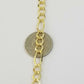 14k Solid Yellow Gold Figaro Link Chain Necklace Lobster Clasp 7mm for Men Women