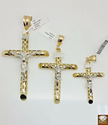 10k Yellow Gold Jesus Crucifix Cross pendant Charm Men Women