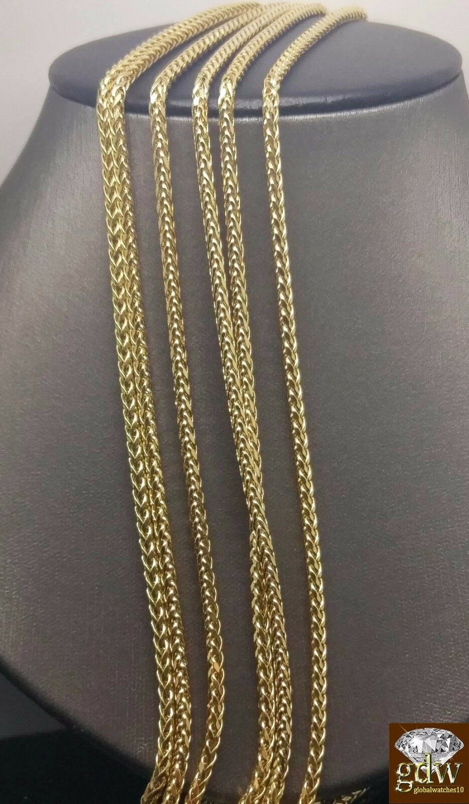 10k Yellow Gold 3mm Palm Chain Necklace 18"-30" Inch Mens ladies REAL 10KT GOLD