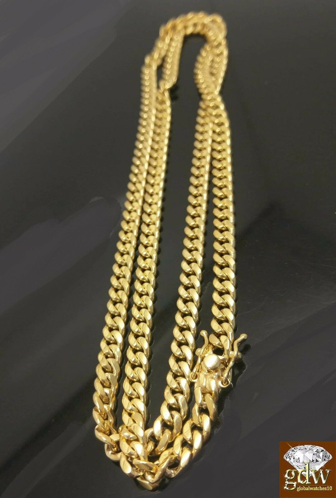 10k Gold Miami Cuban chain Necklace Real  20 22 24 28 30 Inch 6mm Box Lock