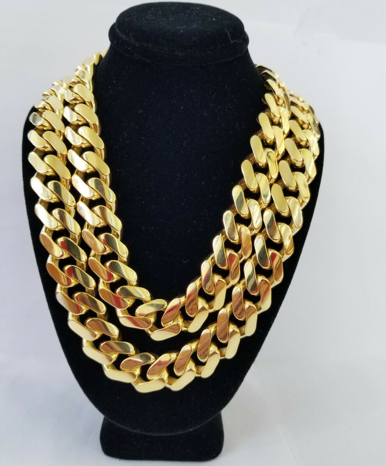 10k Real Gold Men Royal Monaco Link Chain 24inch 15mm ,yellow 10kt gold necklace