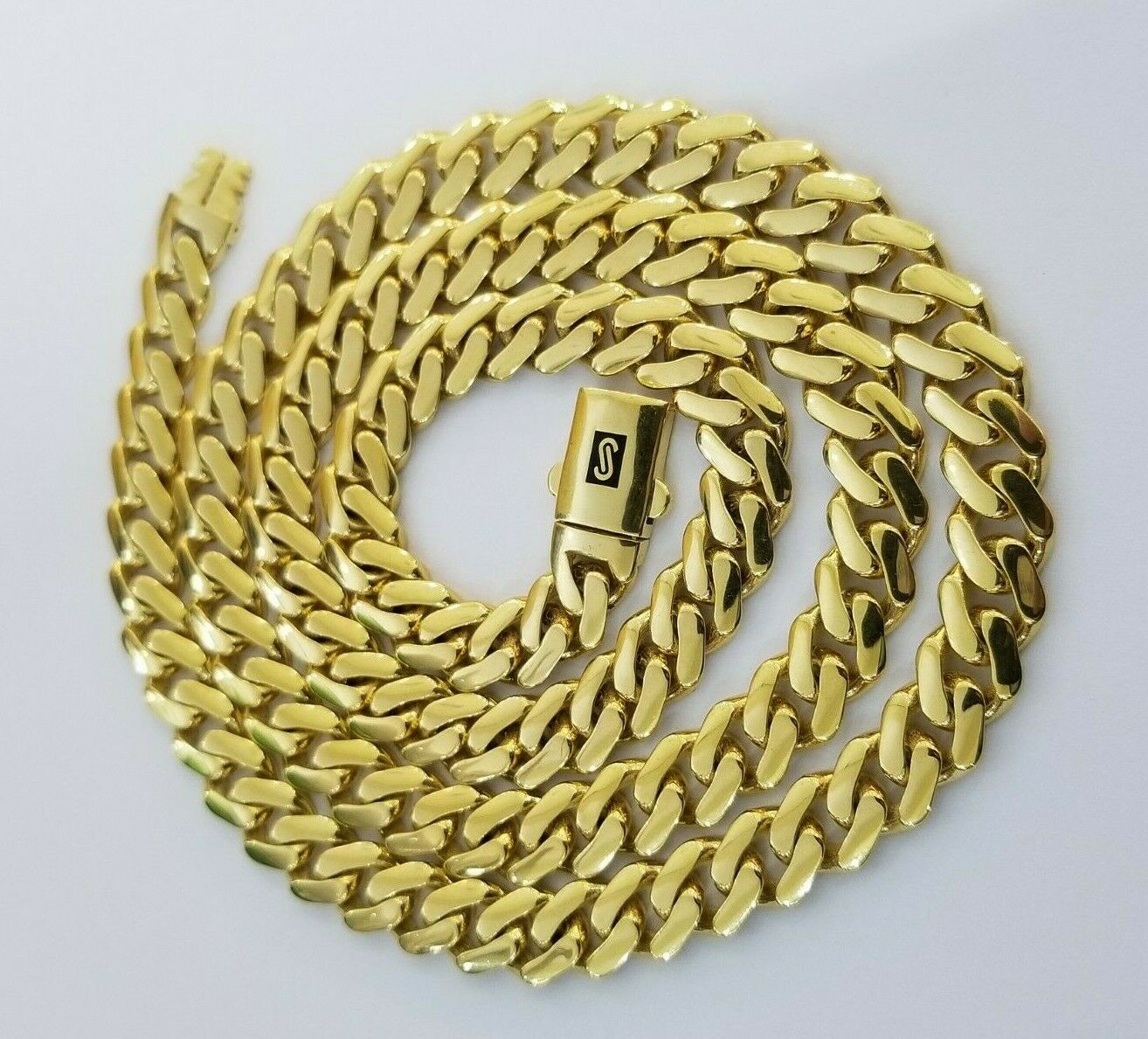 REAL 10k Gold Royal Miami Cuban Chain 6mm Monaco Necklace 18"-24" 10kt yellow Gd