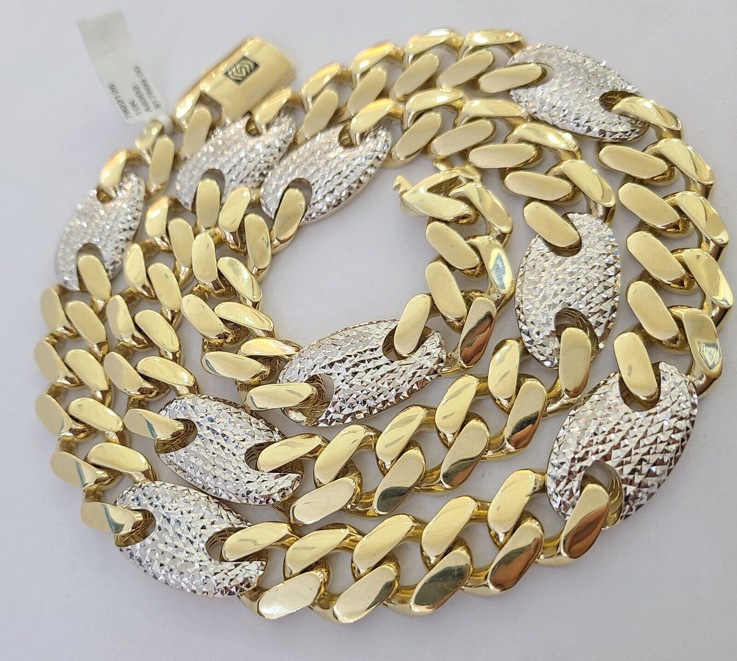 10K Yellow Gold 15mm Miami Cuban Mariner Link Chain Necklace 26" Inch 10Kt