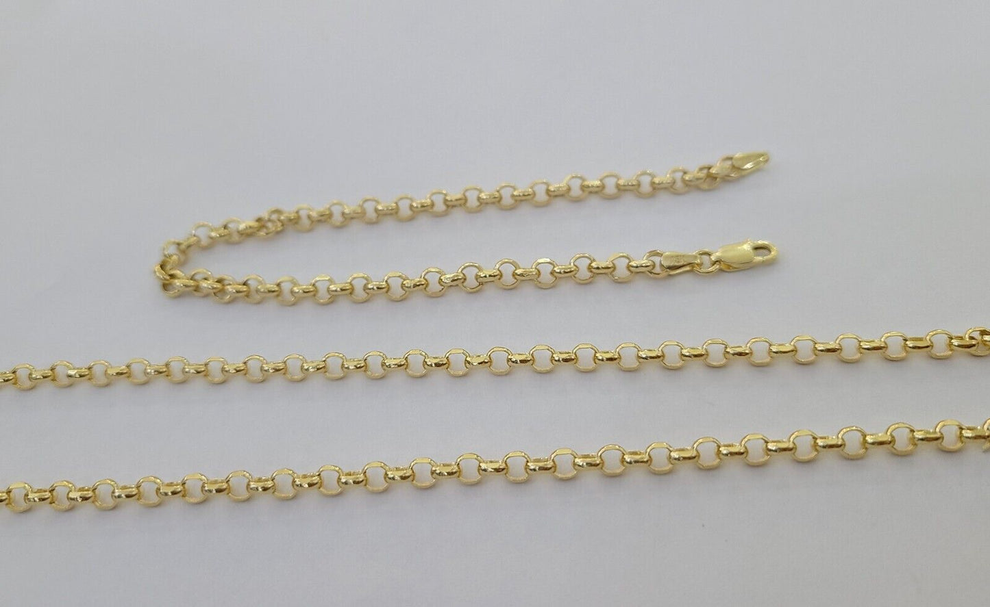 10k Yellow Gold Rolo Chain Bracelet 8 Inch 5mm Link Necklace Chain 22" Inch