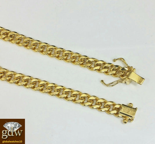 Real 10k Yellow Gold Cuban Bracelet 6mm 7" Box Clasp Strong link Ladies