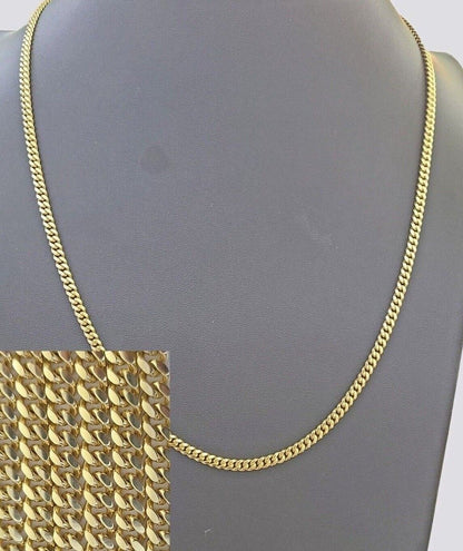 14k Yellow Gold 4mm Miami Cuban Link Chain Necklace 20"-28" Inch Real Solid