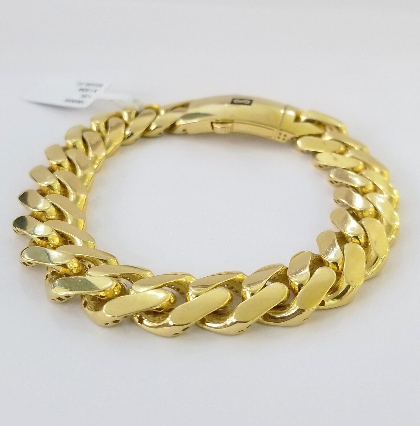 10K Real Yellow Gold Miami Cuban Monaco Chain 9" Bracelet 7mm 11mm 13mm 17mm