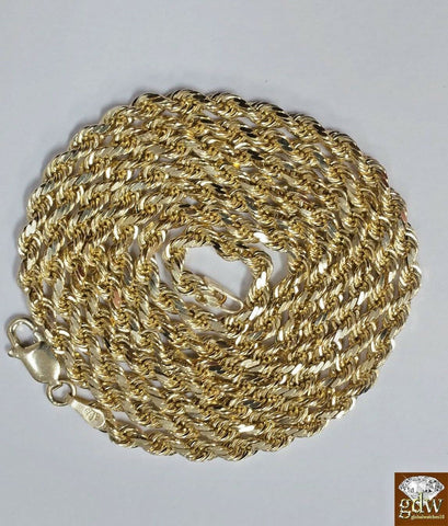Real 10K Rope Necklace Chain 24" With bracelet 7.5" 8" 8.5" 9"