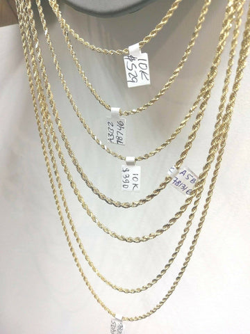 REAL 10k Gold Kids Rope Chain 16 18 20 Inch Necklace 3MM Age 1-15 Year