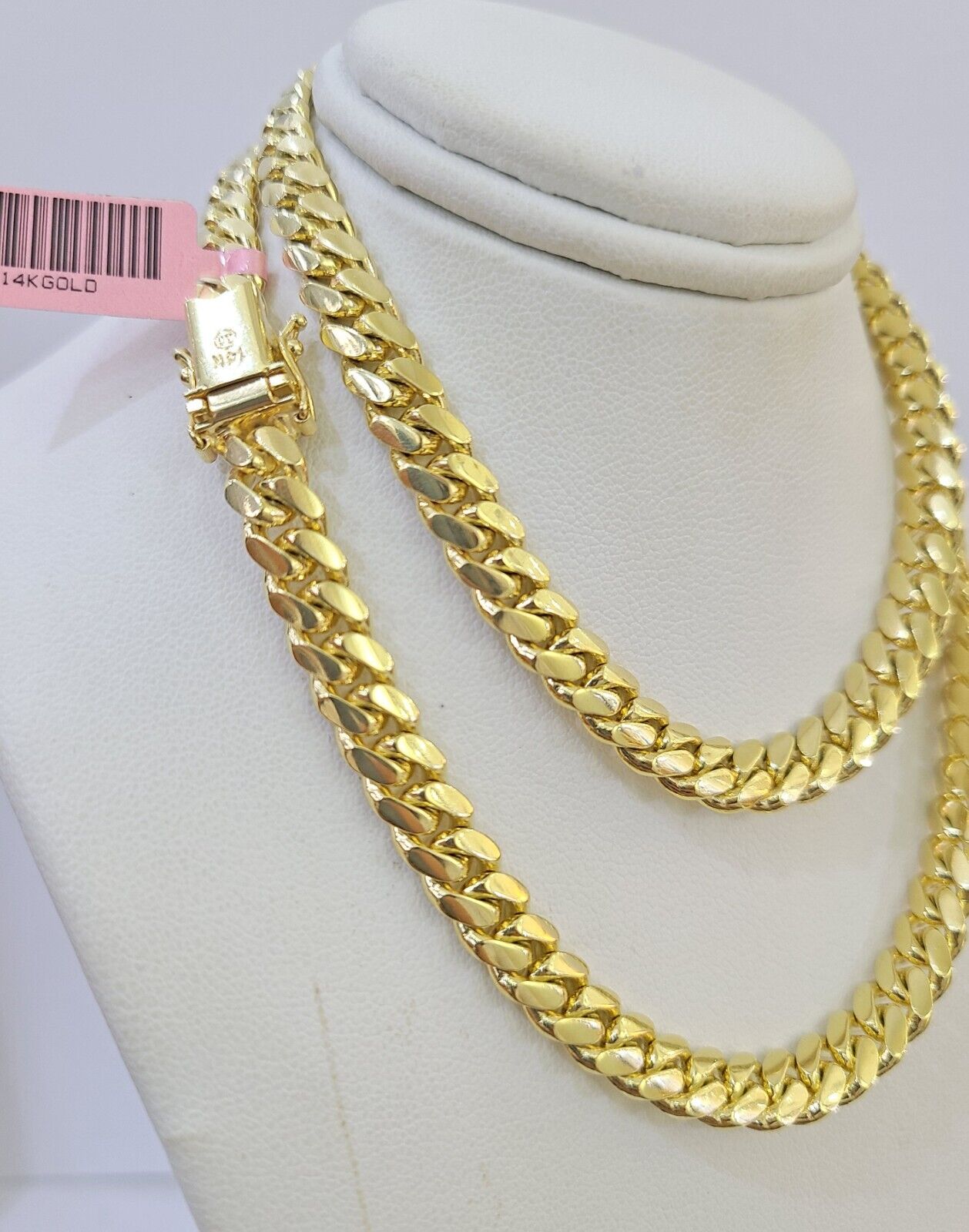 14k Gold Miami Cuban Link Chain Necklace 7mm 22" Box Lock REAL Genuine