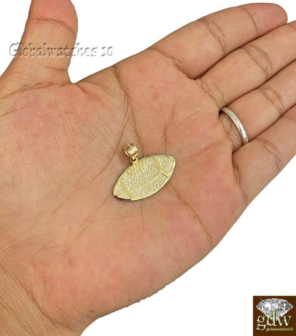10k Gold Solid Baseball Charm Pendant Diamond Cut Luck Real Angel
