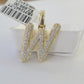 10k Real Yellow Gold Genuine Diamond Initial A-Z Alphabet Charm Pendent