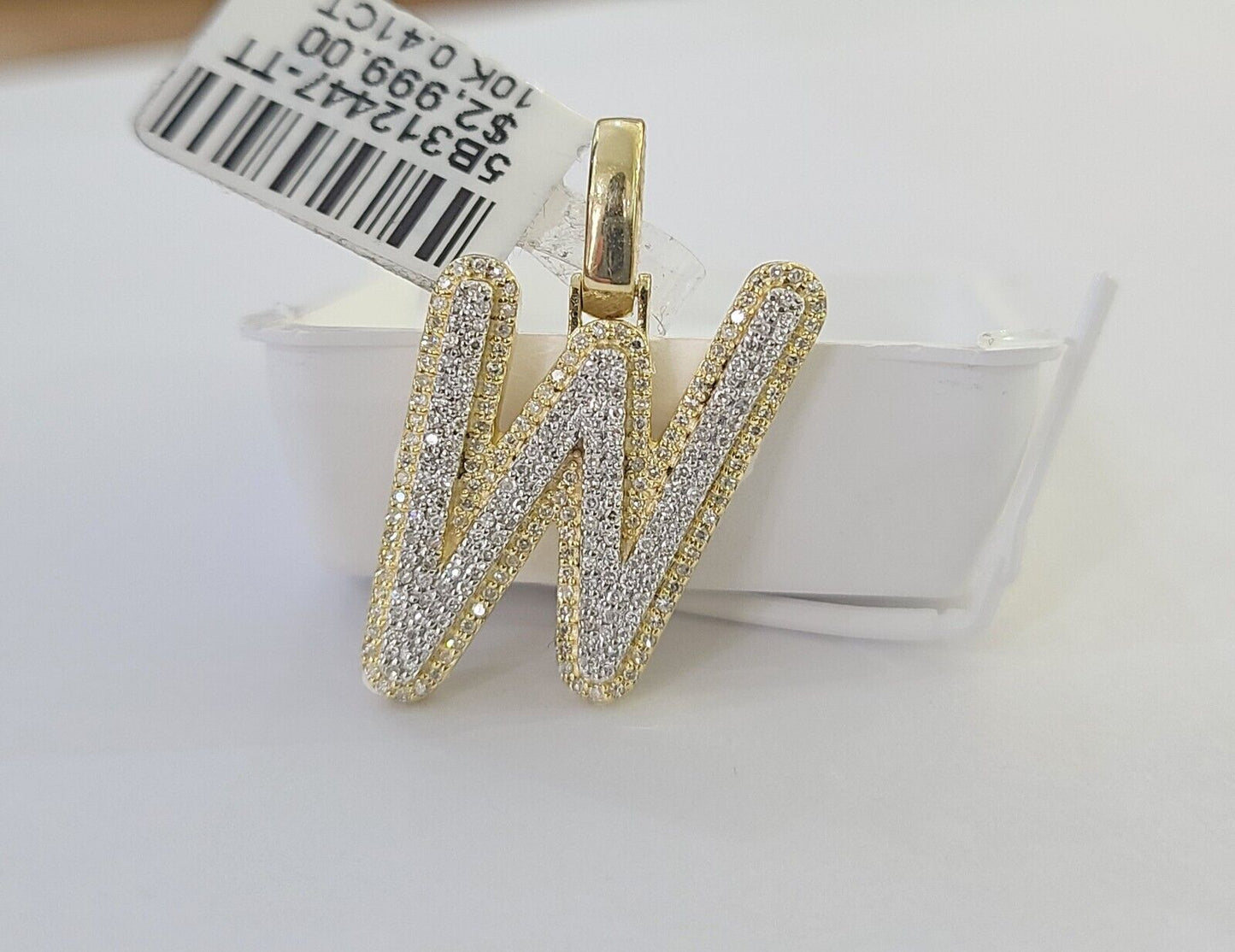 10k Real Yellow Gold Genuine Diamond Initial A-Z Alphabet Charm Pendent