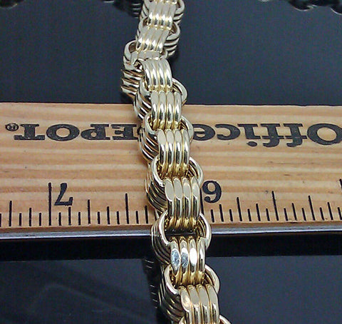 Real 10k Yellow Gold Byzantine Chain 10mm 32" Necklace