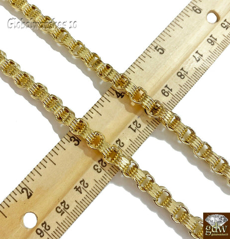 10k Yellow Gold Byzantine Chino Chain Necklace in 22 24 26 28 Inch Lobster Lock