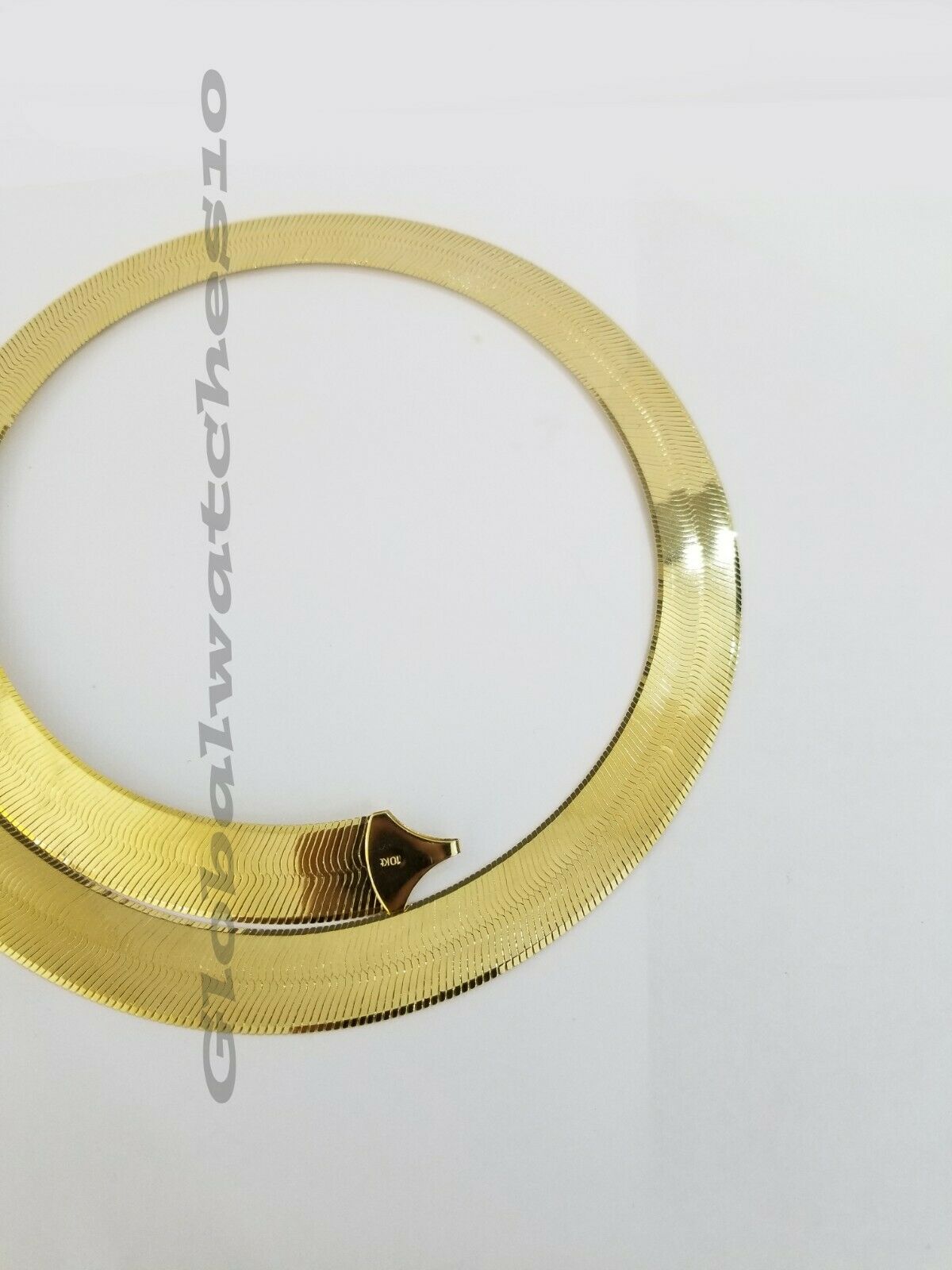 REAL10k 15mm Yellow Gold Herring Bone Chain Necklace 20" Lobster lock Men Women