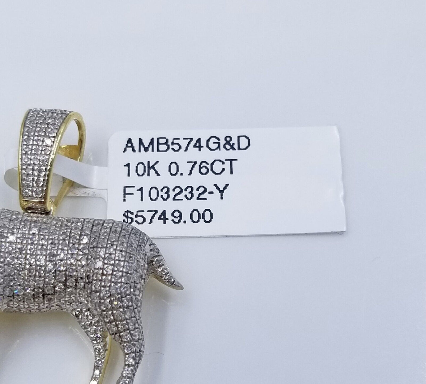 10k Yellow Gold Diamond GOAT Charm Pendant Real Greatest Of All Time