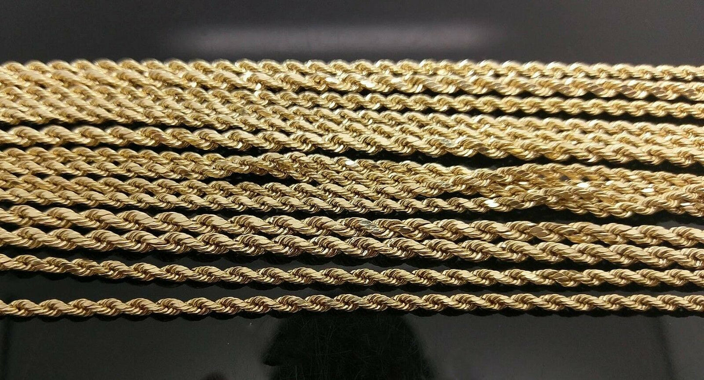 Real 10k Yellow Gold SOLID Gold Rope Chain 18" 20" 22" 24" 28" 30"