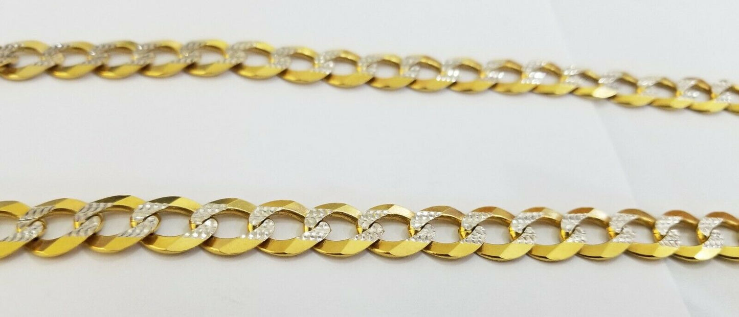 14K Yellow solid Gold 11mm Cuban Curb Link chain Necklace 24" Diamond Cut 14kt