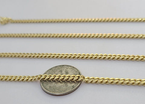 14k Yellow Gold 4mm Miami Cuban Link Chain Necklace 20"-28" Inch Real Solid
