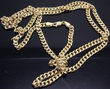 Real 10K Gold Chain Men women Miami Cuban Link Necklace 28" 5mm lobster, STRONG