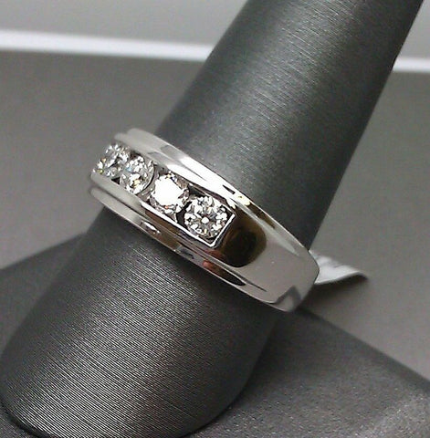 REAL 14k White Gold Wedding Band 1CT Real Diamond SIZE 10 Best Clarity