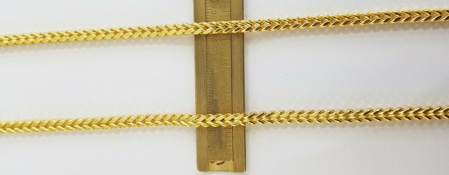 Real 10k Franco Yellow Gold Chain Necklace 4mm 26"