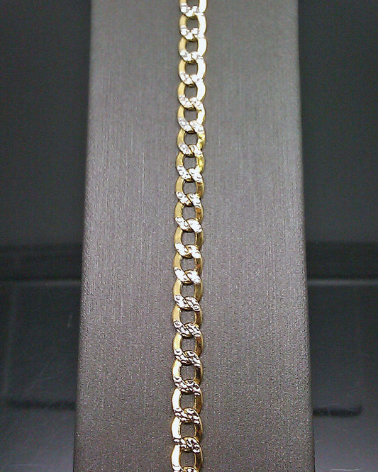 10K Gold Bracelet Real Cuban Link Solid Diamond Cut 5mm 8" Inch REAL Yellow Gold