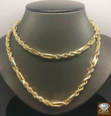 Real 10k Yellow Gold Milano Rope Chain Necklace 5mm 22 inch Free Shipping Sale