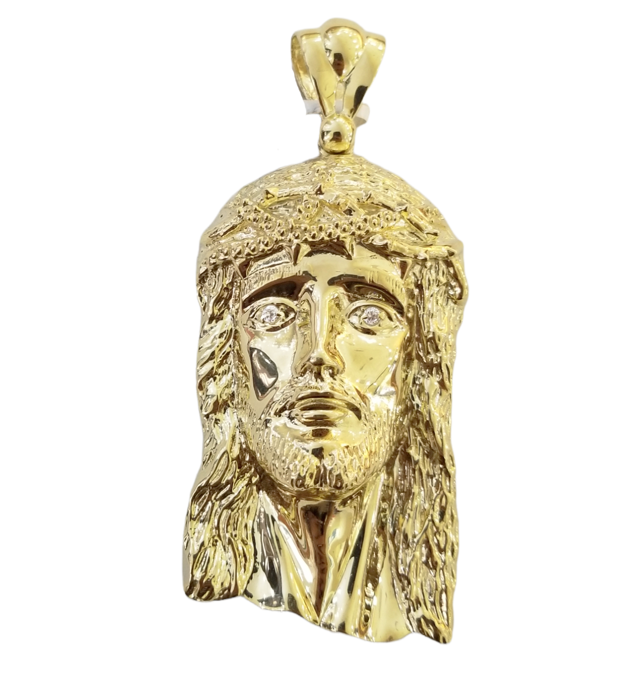 Real 10K Yellow Gold Jesus Pendent Charm 3" Inch 10kt Jesus Head