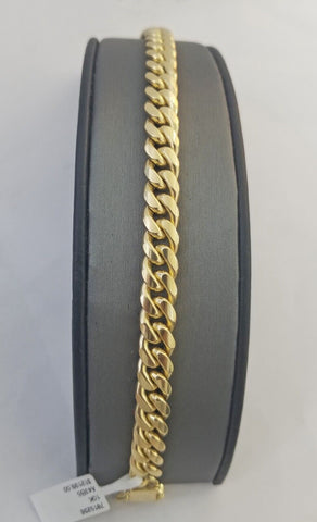 Real 10k Solid Gold Bracelet Miami Cuban Link 8.5mm 8" Box Lock 10K Yellow Gold