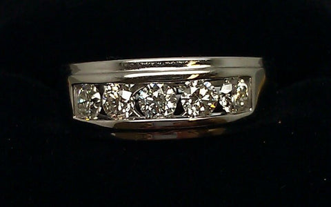 Mens Wedding Band 14K White Gold 1Ct Real Diamonds Engagement Anniversary Ring