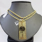 10K Yellow Gold Rope Chain 100 Dollar Charm Diamond Cut Men's Women's