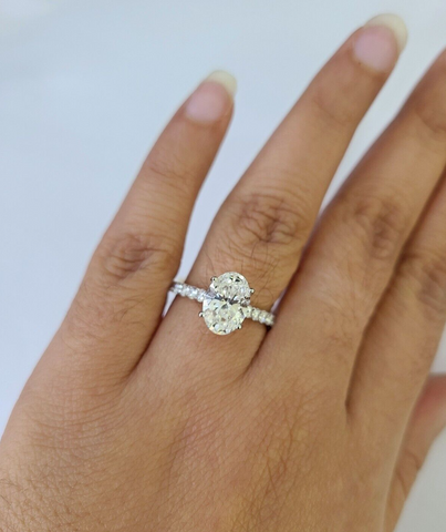 Real 14k Yellow Gold Diamond Ladies Ring SETLab Created Women Engagement Wedding