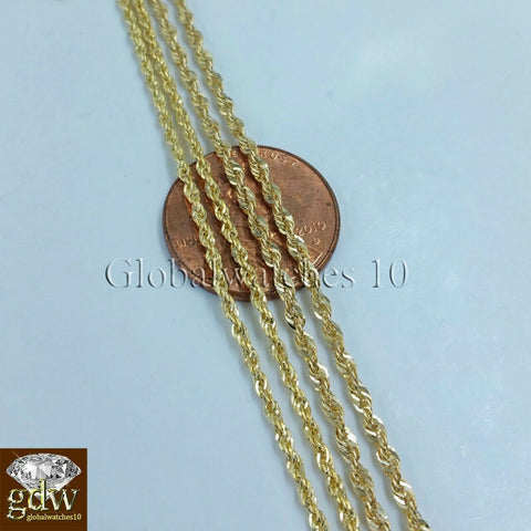 Real 10k Gold Rope Chain Necklace 1.5mm 18" 20" 22" 24" 26"