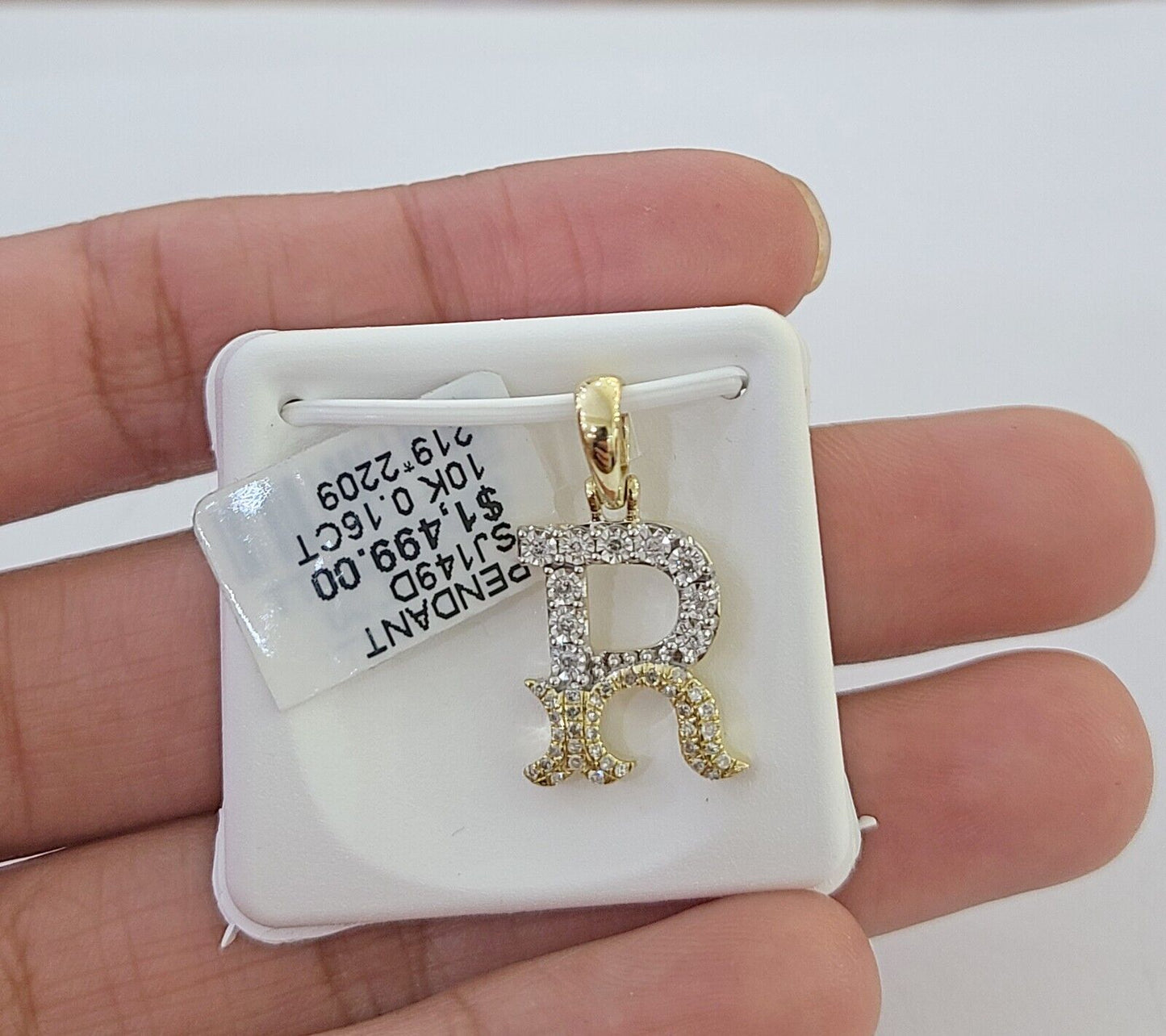 10k Real Yellow Gold Genuine Diamond Initial A-Z Alphabet Charm Letters Pendent