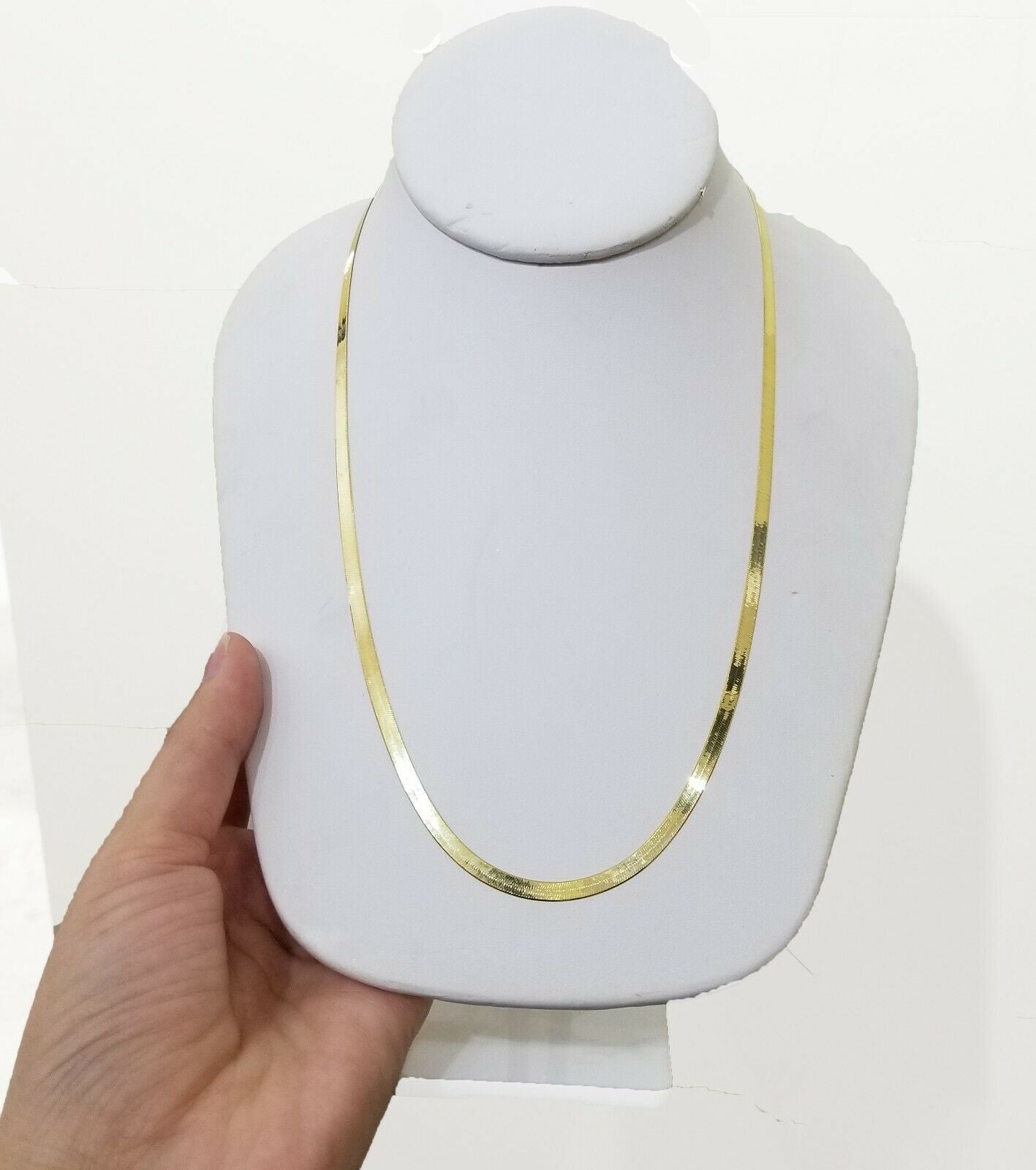 Real 10k Yellow Gold Herringbone necklace chain 3mm 18" 20" 22" 24"