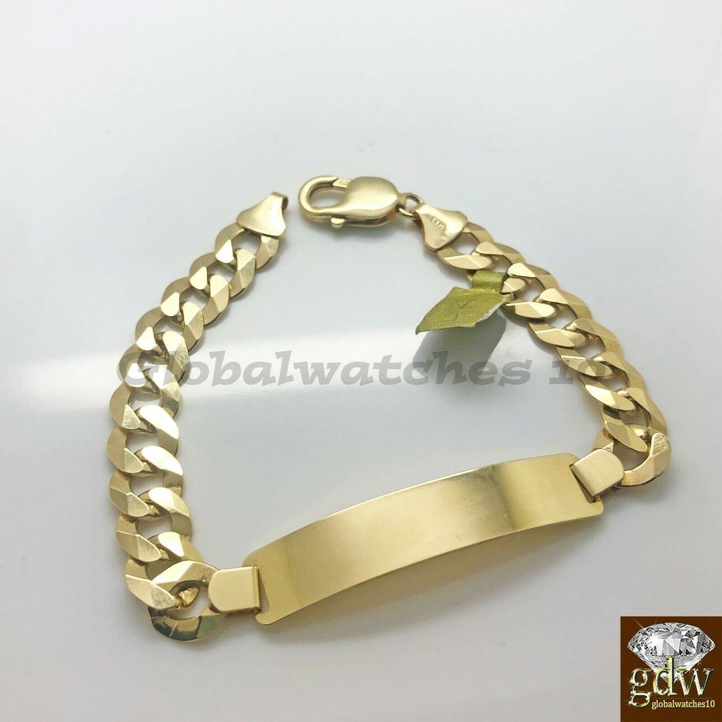 14k Men Yellow Gold Cuban Link Bracelet 9" Inch Strong Link Lobster Lock Real