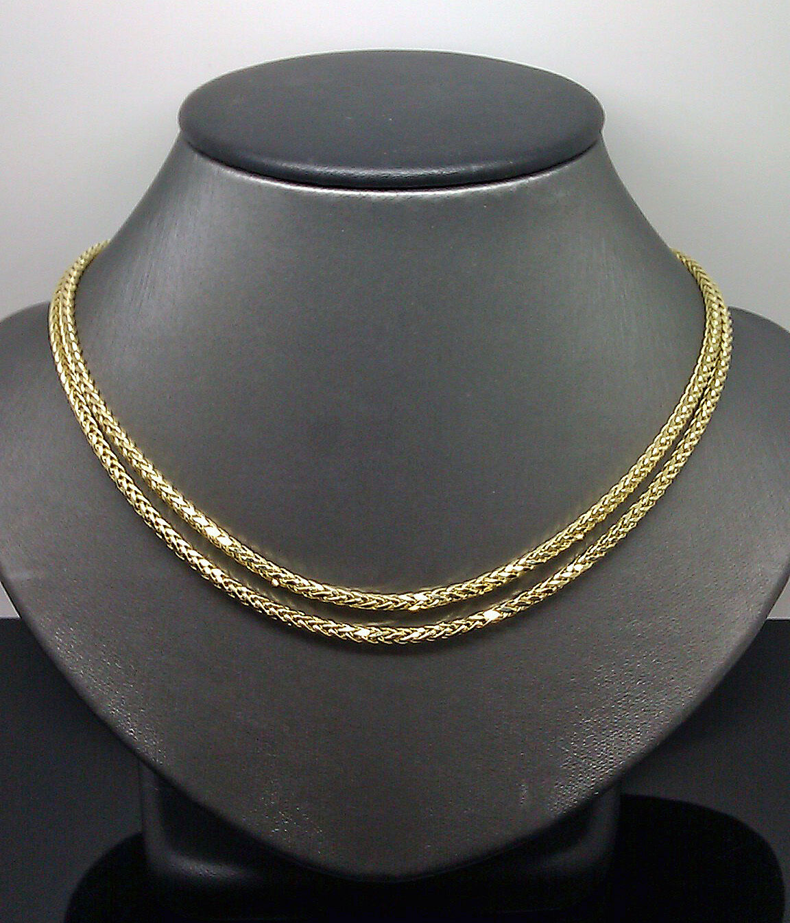 Real 10K Yellow Gold Palm Chain Necklace 3mm 20" Inches , 10kt gold, men's Women