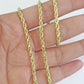 Real  14k Yellow Gold Rope Chain 3mm 26 Inches Ladies Necklace