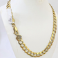 10k Yellow Gold Cuban Curb Link Real Solid Chain 8mm Diamond cut