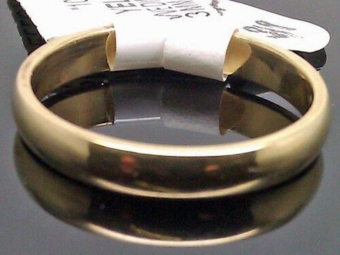Real 10k Yellow Gold Plain band Ring 3mm Wedding engagement Ring Size 10