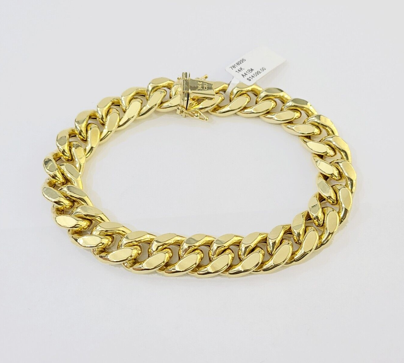 14K Real Yellow Gold Miami Cuban Bracelet 12 mm Link 9" inch 14K