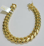 Solid Gold Cuban Link Bracelet 10mm 8.5" 10k Yellow Gold Miami Cuban Box Lc REAL