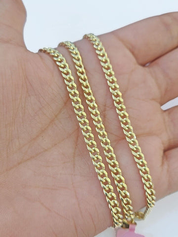 14k Gold Miami Cuban Link Chain Necklace 4mm 24" box Lock REAL 14kt Yellow Gold